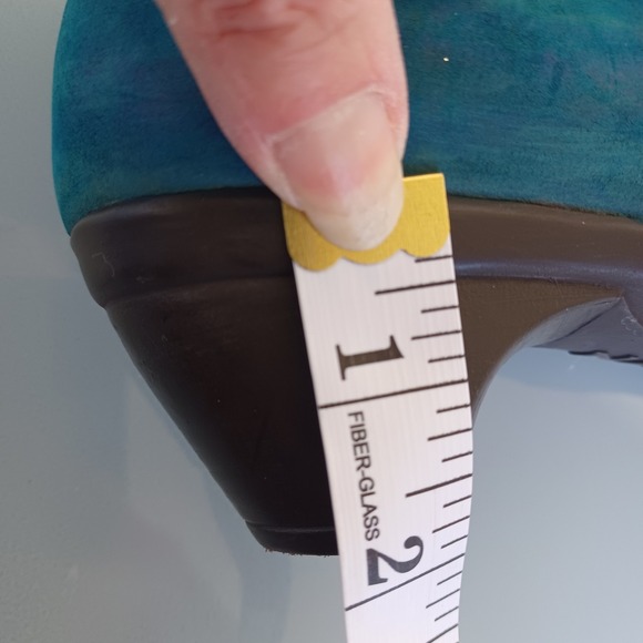 Naot Teal Blue Leather ⁰Pumps Metallic Bronze Cap Toe Size 39 L8 299406 - Picture 5 of 10